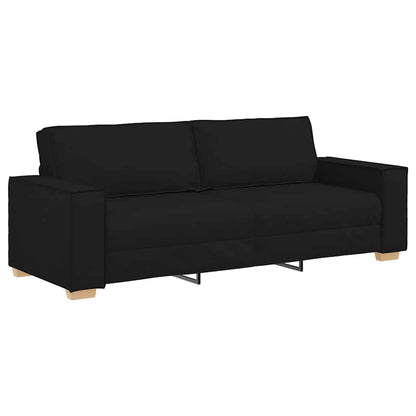 vidaXL Sofa 3 pcs Schwarz 220 x 80 x 84 cm Leinenmischgewebe