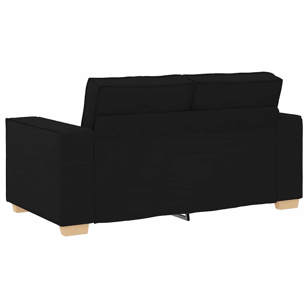 vidaXL Sofa 3 pcs Schwarz 220 x 80 x 84 cm Leinenmischgewebe