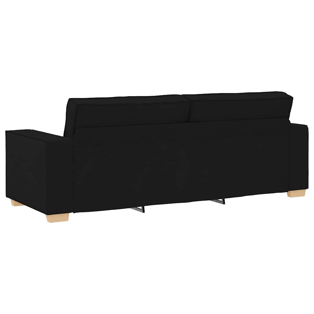 vidaXL Sofa 3 pcs Schwarz 220 x 80 x 84 cm Leinenmischgewebe