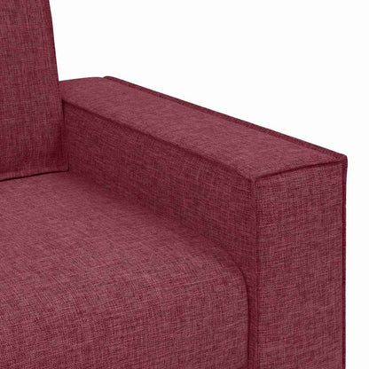 vidaXL Sofa 3 pcs Weinrot Leinenmischgewebe