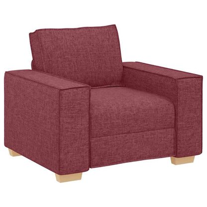 vidaXL Sofa 3 pcs Weinrot Leinenmischgewebe
