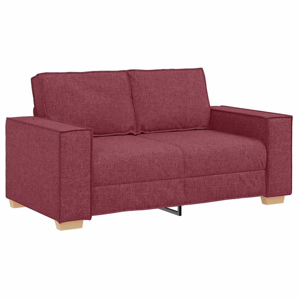 vidaXL Sofa 3 pcs Weinrot Leinenmischgewebe