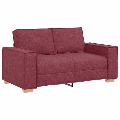 vidaXL Sofa 3 pcs Weinrot Leinenmischgewebe