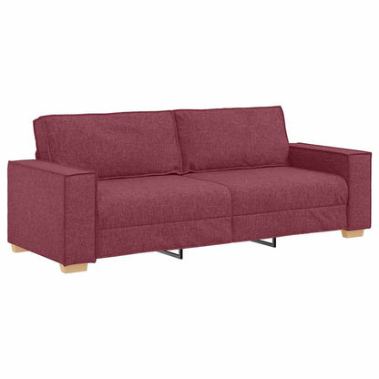 vidaXL Sofa 3 pcs Weinrot Leinenmischgewebe