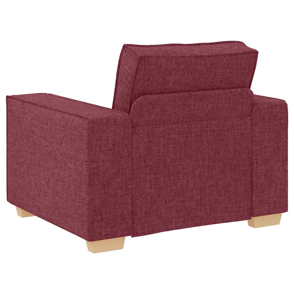 vidaXL Sofa 3 pcs Weinrot Leinenmischgewebe