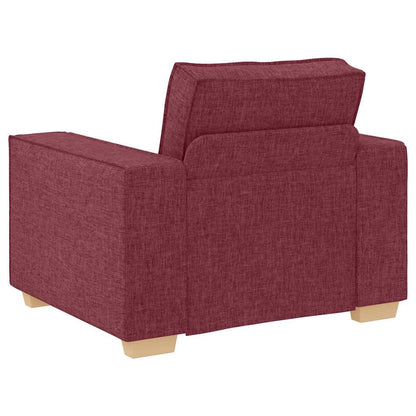 vidaXL Sofa 3 pcs Weinrot Leinenmischgewebe