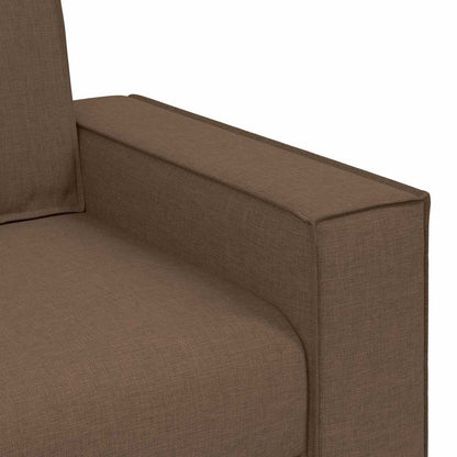 vidaXL Sofa 3 pcs Braun Leinenmischgewebe