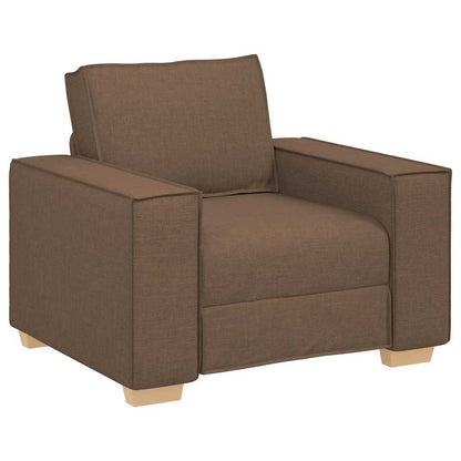 vidaXL Sofa 3 pcs Braun Leinenmischgewebe