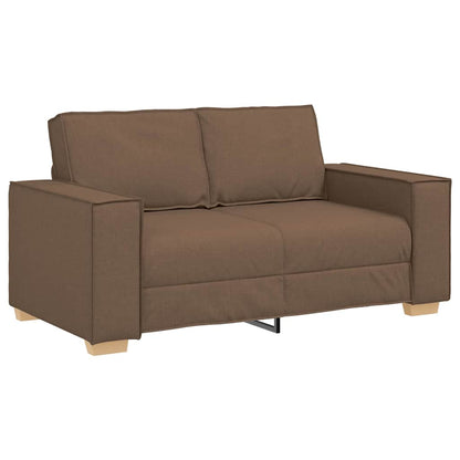 vidaXL Sofa 3 pcs Braun Leinenmischgewebe