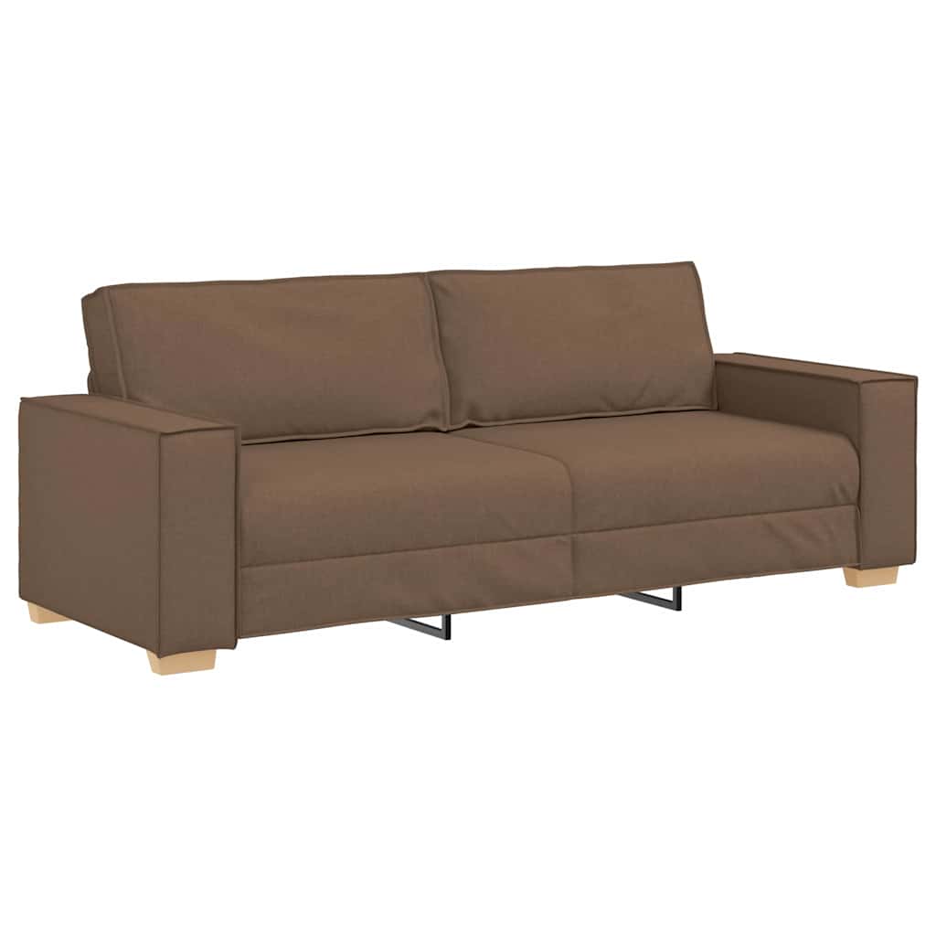 vidaXL Sofa 3 pcs Braun Leinenmischgewebe