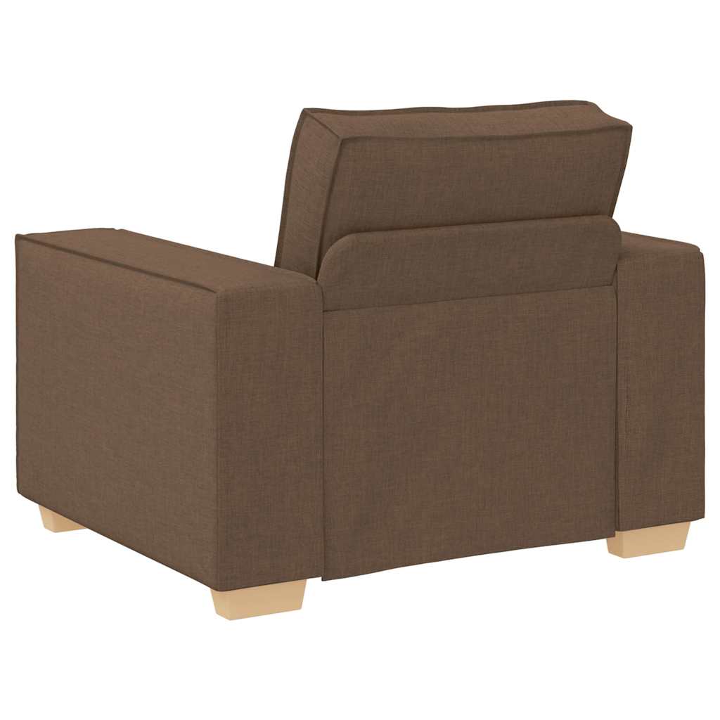 vidaXL Sofa 3 pcs Braun Leinenmischgewebe
