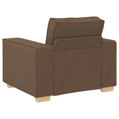 vidaXL Sofa 3 pcs Braun Leinenmischgewebe