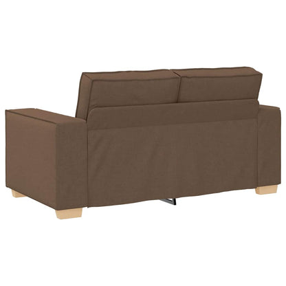 vidaXL Sofa 3 pcs Braun Leinenmischgewebe