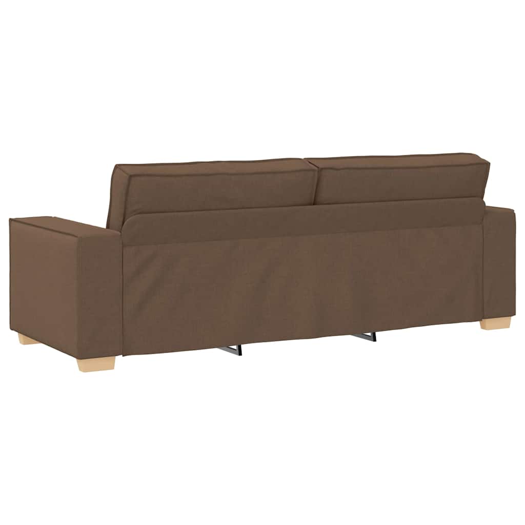 vidaXL Sofa 3 pcs Braun Leinenmischgewebe