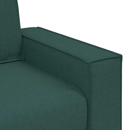 vidaXL Sofa 3 pcs Dunkelgrün Leinenmischgewebe