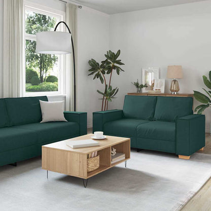 vidaXL Sofa 3 pcs Dunkelgrün Leinenmischgewebe