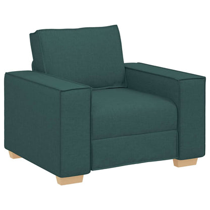 vidaXL Sofa 3 pcs Dunkelgrün Leinenmischgewebe