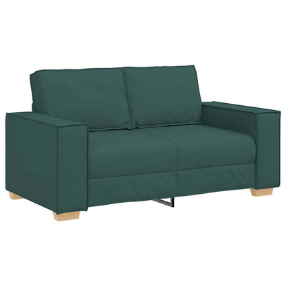 vidaXL Sofa 3 pcs Dunkelgrün Leinenmischgewebe