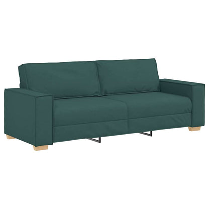 vidaXL Sofa 3 pcs Dunkelgrün Leinenmischgewebe