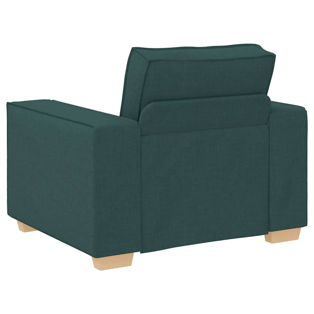 vidaXL Sofa 3 pcs Dunkelgrün Leinenmischgewebe