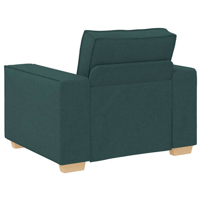 vidaXL Sofa 3 pcs Dunkelgrün Leinenmischgewebe