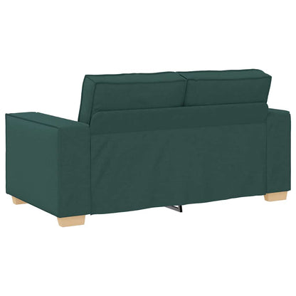 vidaXL Sofa 3 pcs Dunkelgrün Leinenmischgewebe