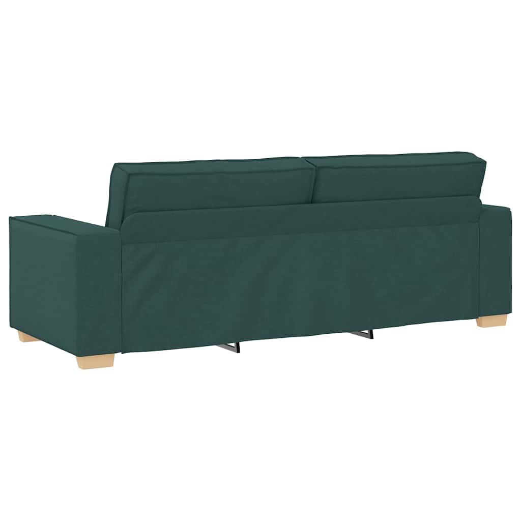 vidaXL Sofa 3 pcs Dunkelgrün Leinenmischgewebe