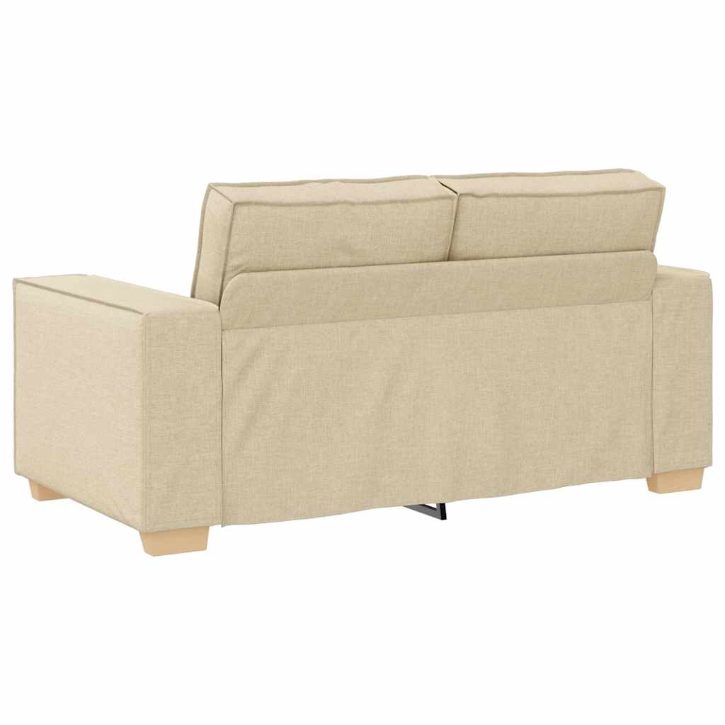 vidaXL Sofa 3 pcs Creme 220 x 80 x 84 cm Leinenmischgewebe
