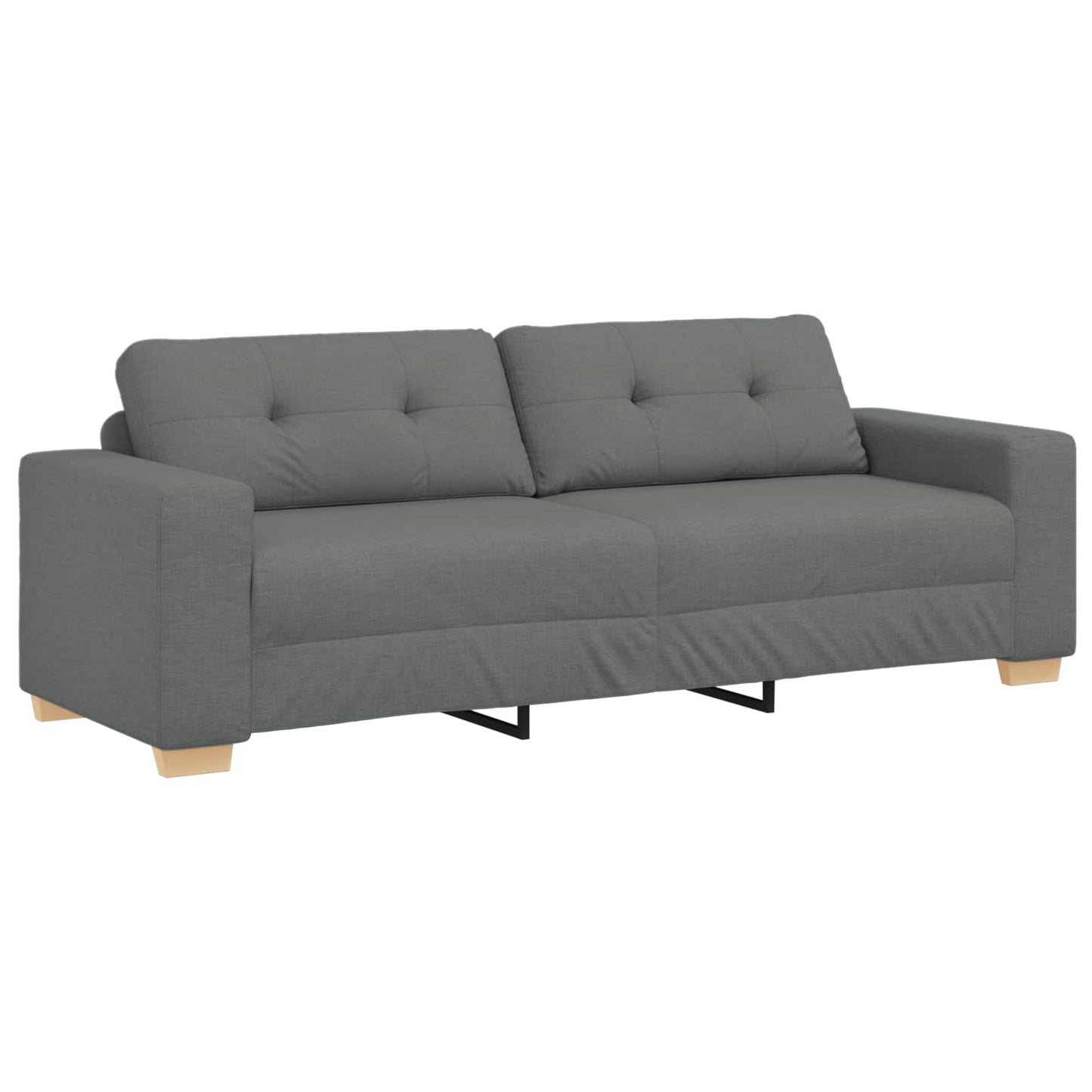 vidaXL Sofa 3 pcs Dunkelgrau 221 x 80 x 80 cm Leinenmischgewebe