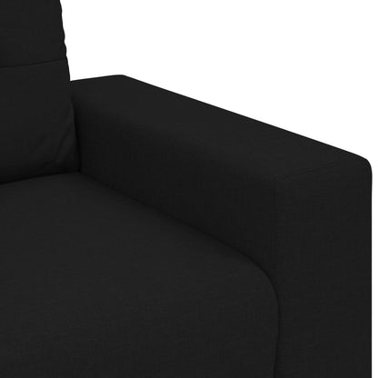 Sofa 3 pcs Schwarz 221 x 80 x 80 cm Leinenmischgewebe