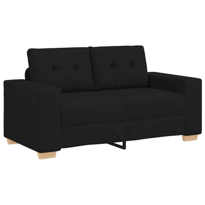 Sofa 3 pcs Schwarz 221 x 80 x 80 cm Leinenmischgewebe