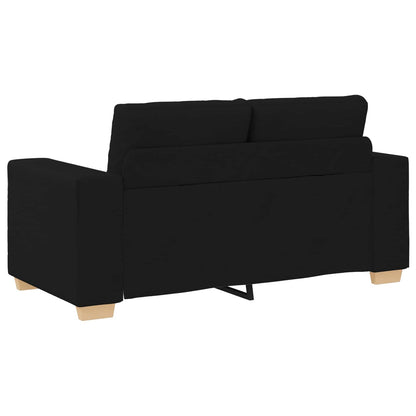 Sofa 3 pcs Schwarz 221 x 80 x 80 cm Leinenmischgewebe