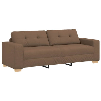 vidaXL Sofa 3 pcs Braun Leinenmischgewebe