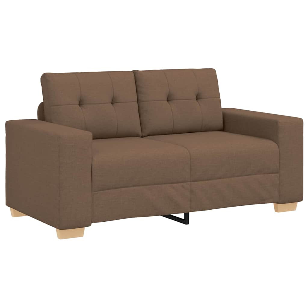 vidaXL Sofa 3 pcs Braun Leinenmischgewebe