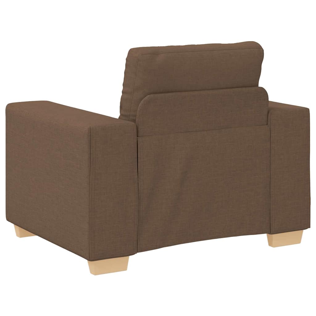 vidaXL Sofa 3 pcs Braun Leinenmischgewebe