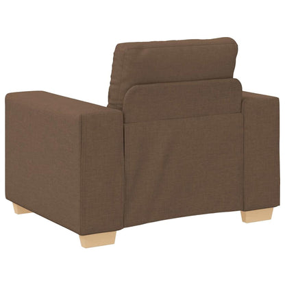 vidaXL Sofa 3 pcs Braun Leinenmischgewebe