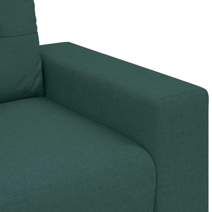vidaXL Sofa 3 pcs Dunkelgrün Leinenmischgewebe