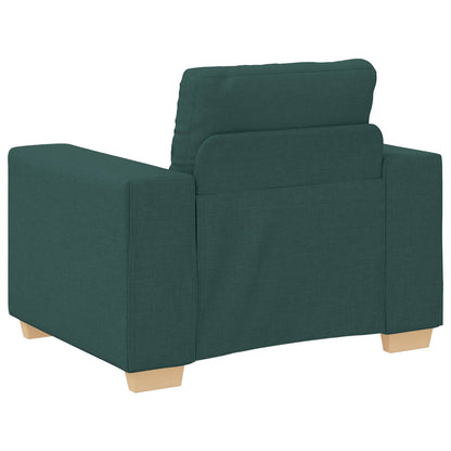 vidaXL Sofa 3 pcs Dunkelgrün Leinenmischgewebe