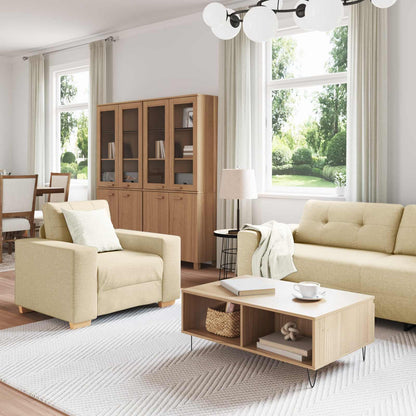vidaXL Sofa Set Creme Stoff