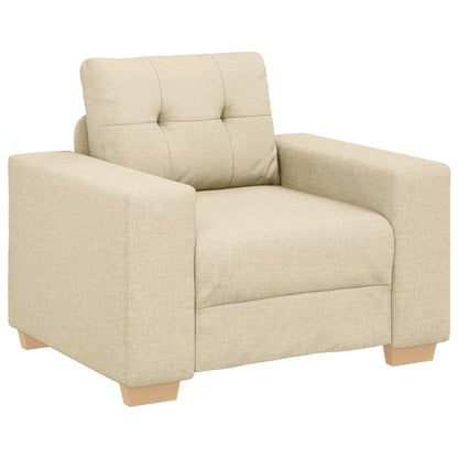 vidaXL Sofa Set Creme Stoff