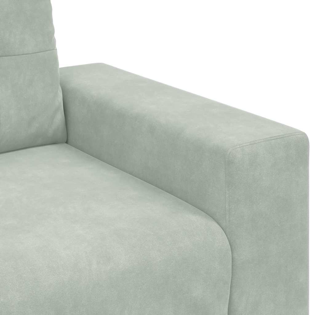 vidaXL Sofa Set 3 pcs Hellgrau 221 x 80 x 80 cm Samt