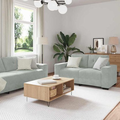 vidaXL Sofa Set 3 pcs Hellgrau 221 x 80 x 80 cm Samt