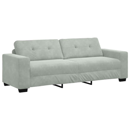 vidaXL Sofa Set 3 pcs Hellgrau 221 x 80 x 80 cm Samt