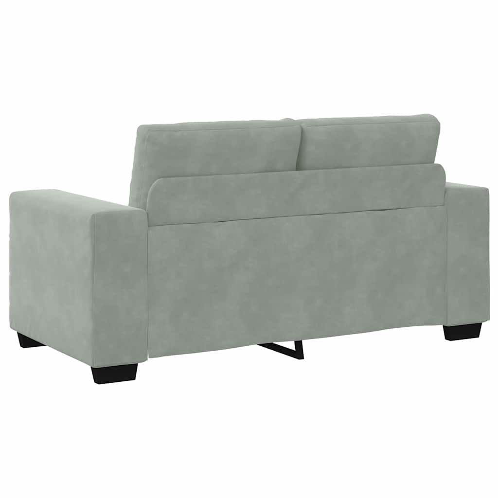 vidaXL Sofa Set 3 pcs Hellgrau 221 x 80 x 80 cm Samt