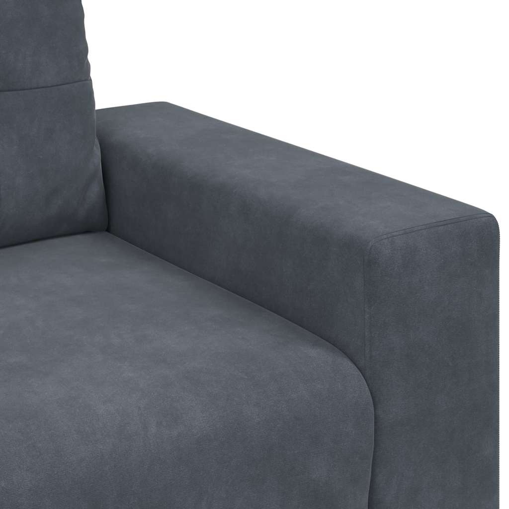 vidaXL Sofa Set 3 pcs Dunkelgrau 221 x 80 x 80 cm Samt