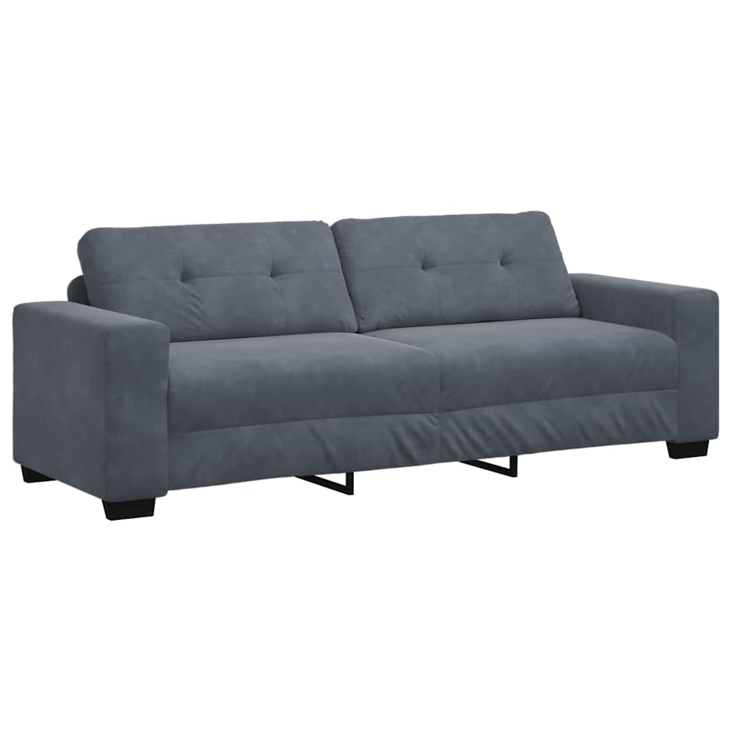 vidaXL Sofa Set 3 pcs Dunkelgrau 221 x 80 x 80 cm Samt