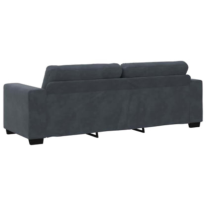 vidaXL Sofa Set 3 pcs Dunkelgrau 221 x 80 x 80 cm Samt