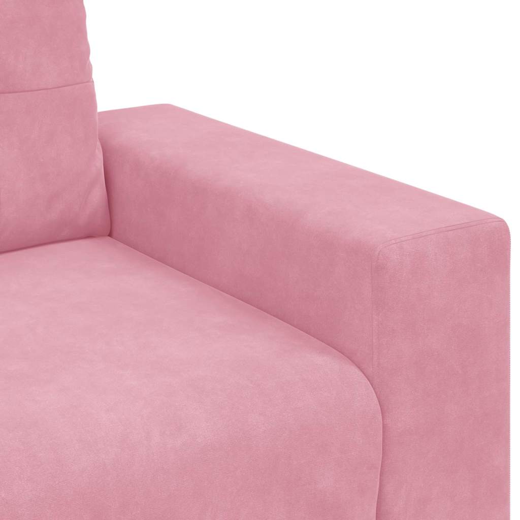 vidaXL Sofa Set 3 pcs Rosa 221 x 80 x 80 cm Samt