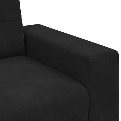vidaXL Sofa Set 3 pcs Schwarz 221 x 80 x 80 cm Samt
