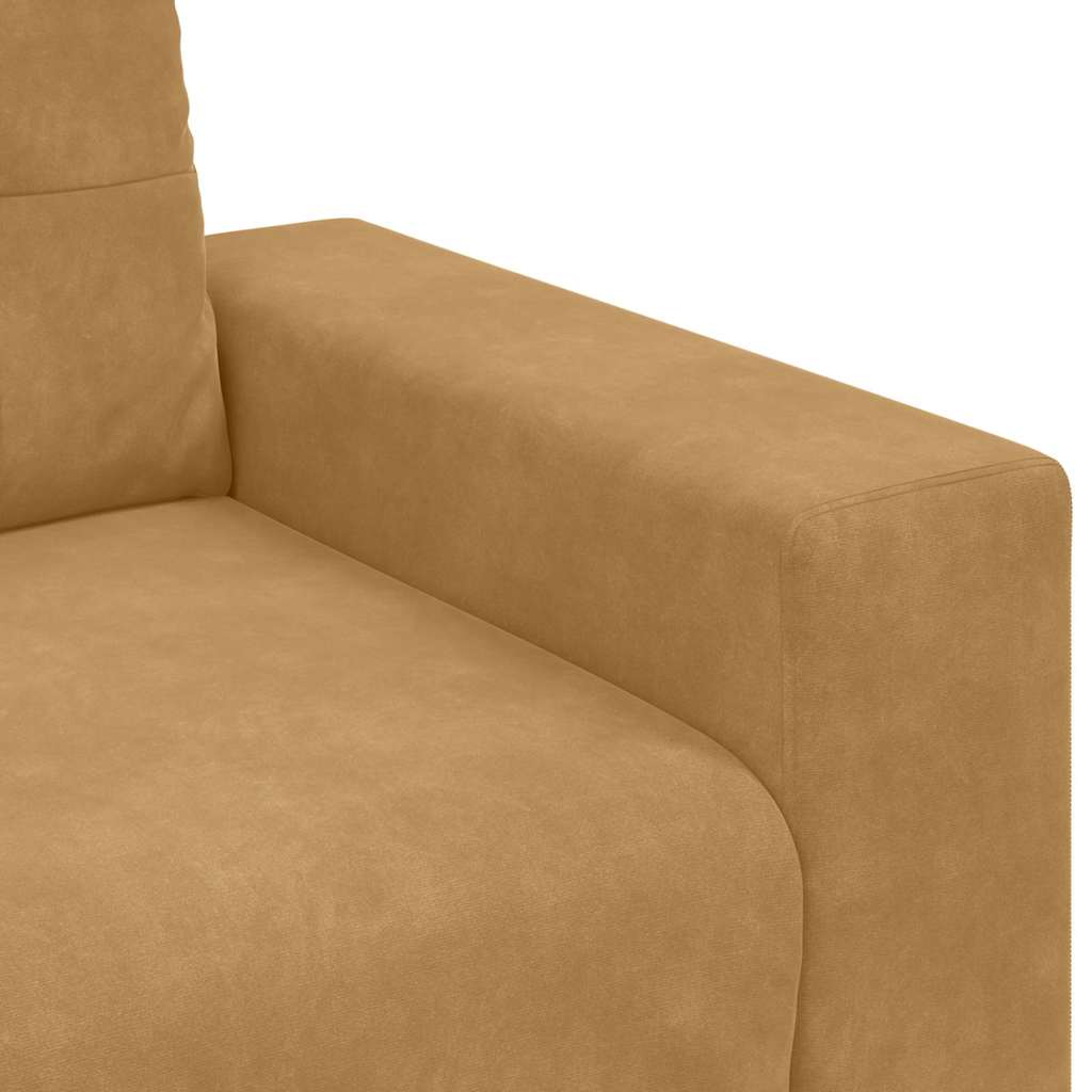 vidaXL Sofa Set 3 pcs Braun 221 x 80 x 80 cm Samt
